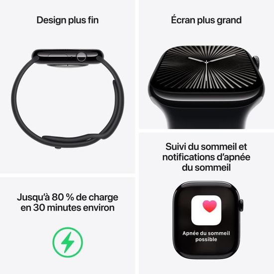 Apple Watch Series 10 GPS - 42mm - Boîtier Rose Gold Aluminium - Bracelet Light Blush Sport Band