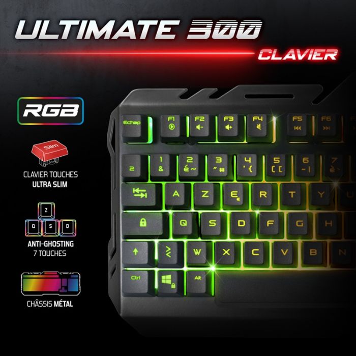 Pack Gaming 4en1 Gamer Spirit Of Gamer Ultimate MK300 RGB - Noir