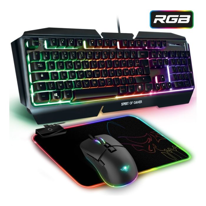 Pack Gaming 3en1 Gamer Spirit Of Gamer Ultimate MK500 RGB - Noir