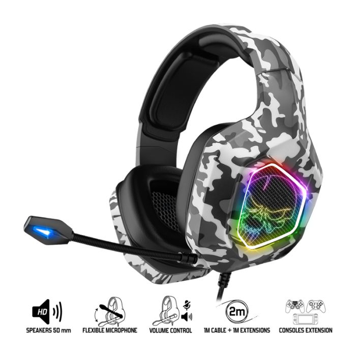 Micro Casque Gaming Filaire Spirit Of Gamer Elite H50 ARTIC Edition RGB - Militaire