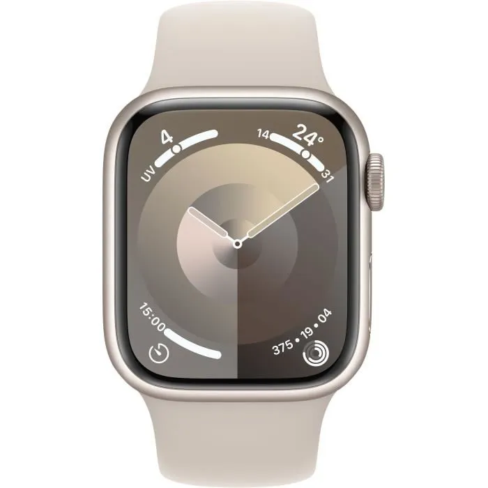 Apple Watch Series 9 GPS - 45mm - Boîtier Starlight Aluminium - Bracelet Starlight Sport Band