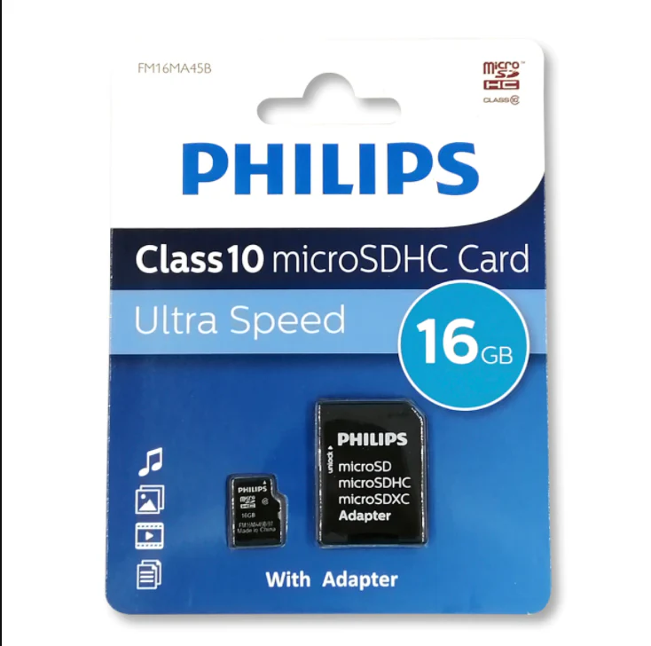 Carte Mémoire Philips Classe 10 Micro SDHC 16Go