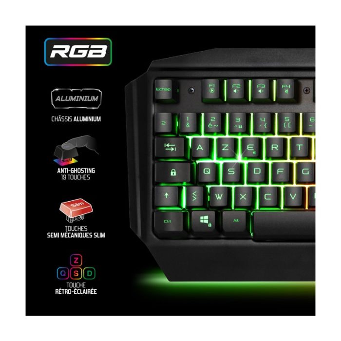 Pack Gaming 3en1 Gamer Spirit Of Gamer Ultimate MK500 RGB - Noir