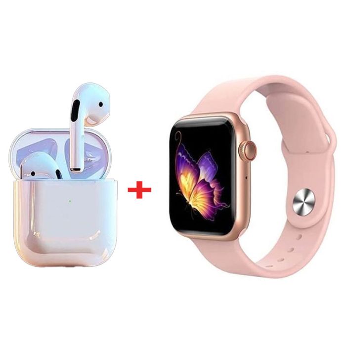 Coffret W26 Pro Max Série 8 Montre Connectée + Airpods - ROSE