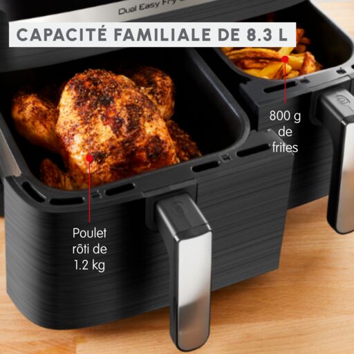 Friteuse sans huile Moulinex Dual Easy Fry & Grill - Noir