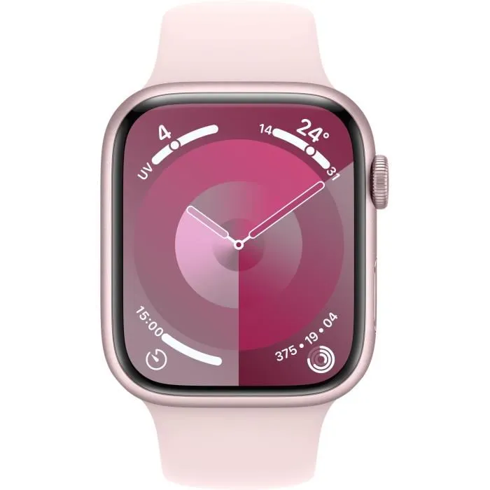 Apple Watch Series 9 GPS - 41mm - Boîtier Pink Aluminium - Bracelet Light Pink Sport Band.