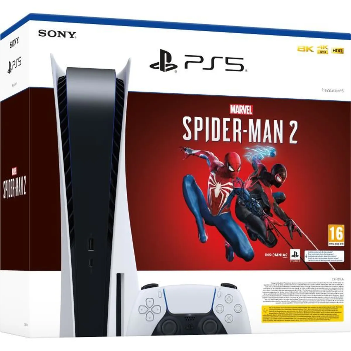 Console PlayStation 5 - Édition Standard + Marvel's Spider-Man 2 (code dans la boîte)