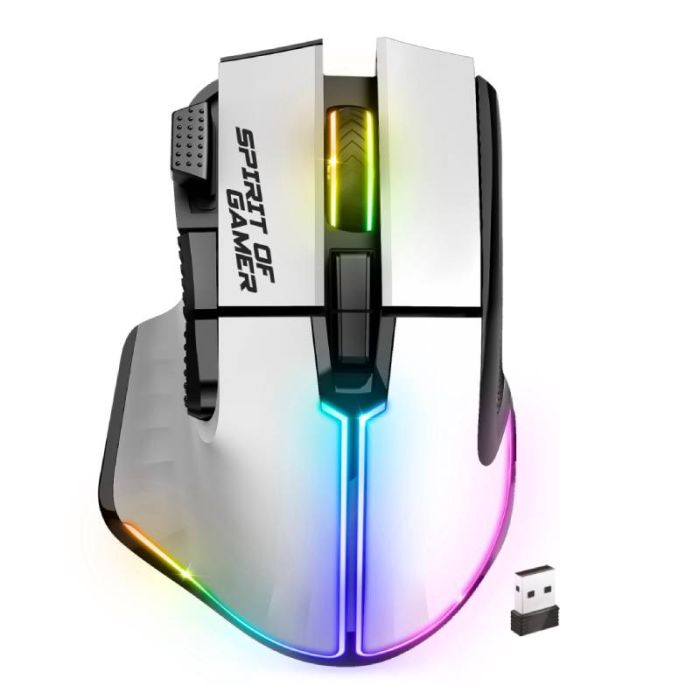 Souris Gaming Sans Fil Spirit Of Gamer Pro-M5 RGB - Blanc