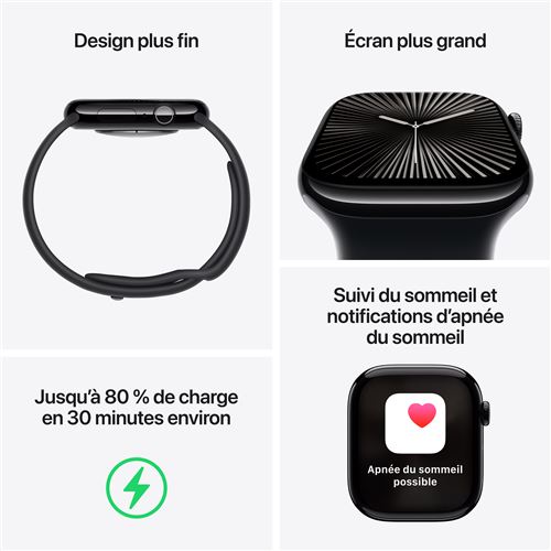 Apple Watch Series 10 GPS + Cellular - 42mm - Boîtier Natural Titanium - Bracelet Natural Milanese Loop