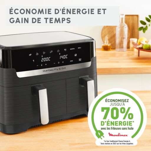 Friteuse sans huile Moulinex Dual Easy Fry & Grill - Noir