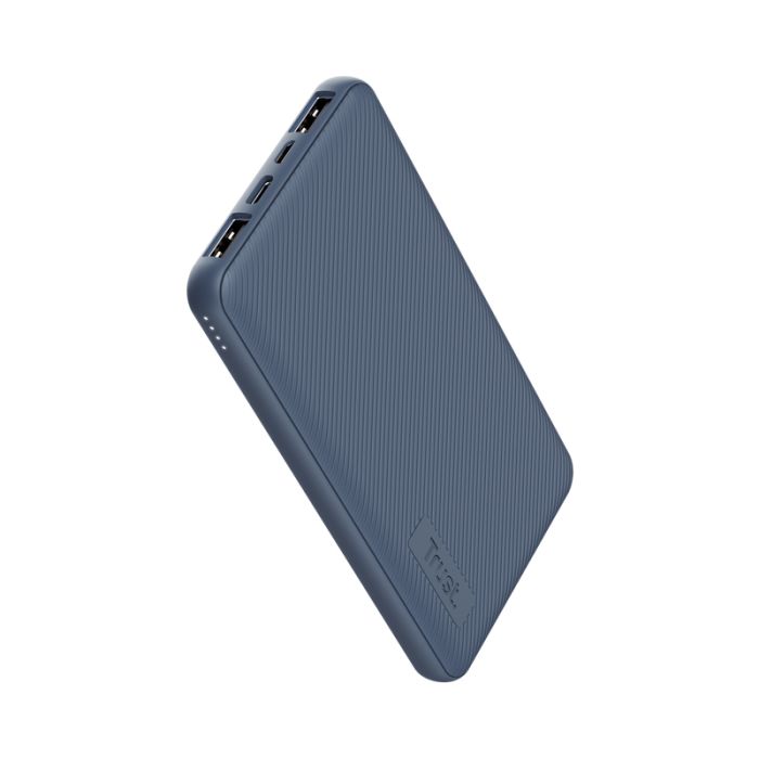 Power Bank Trust Primo Ultra Mince 3Ports USB 10000 mAh - Bleu