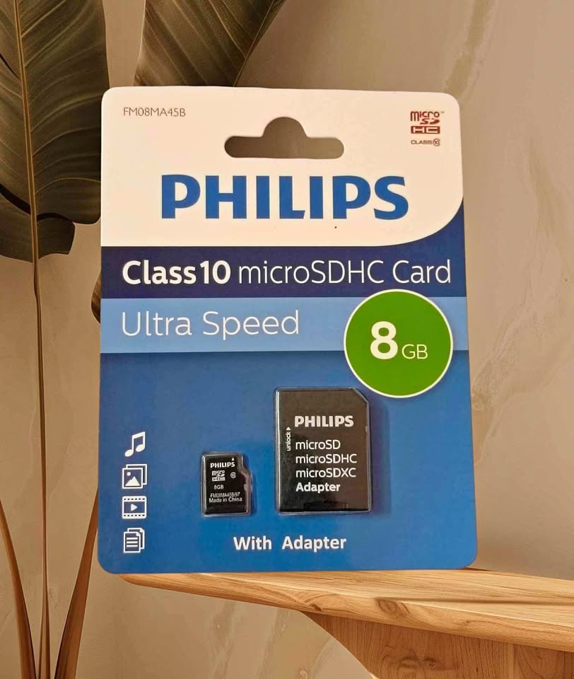 Carte Mémoire Philips Classe 10 Micro SDHC 8Go