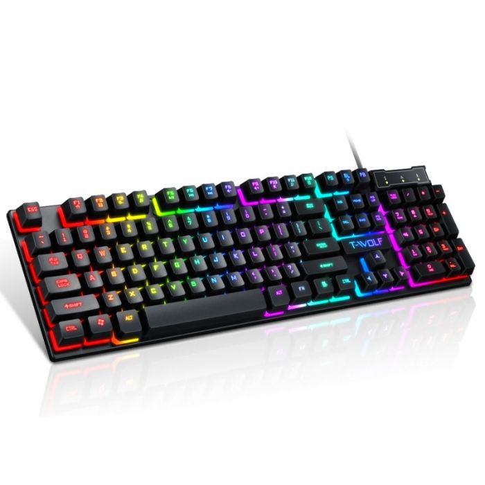 Clavier Gamer Mécanique T-WOLF T20 AZERTY RGB - Noir