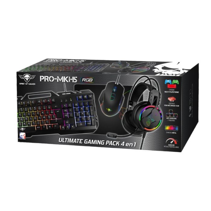 Pack Gaming 4en1 Gamer Spirit Of Gamer Pro-MKH5 RGB - Noir