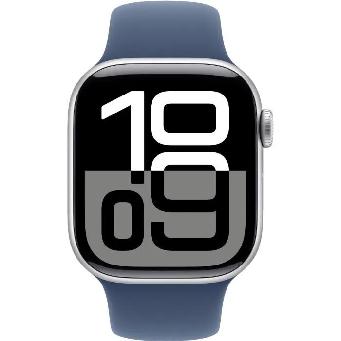 Apple Watch Series 10 GPS - 42mm - Boîtier Silver Aluminium - Bracelet Denim Sport Band