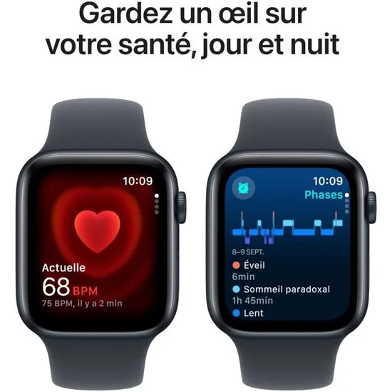 Apple Watch SE GPS - 44mm - Boîtier Midnight Aluminium - Bracelet Midnight Sport Band