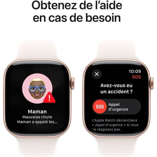 Apple Watch Series 10 GPS - 42mm - Boîtier Rose Gold Aluminium - Bracelet Light Blush Sport Band