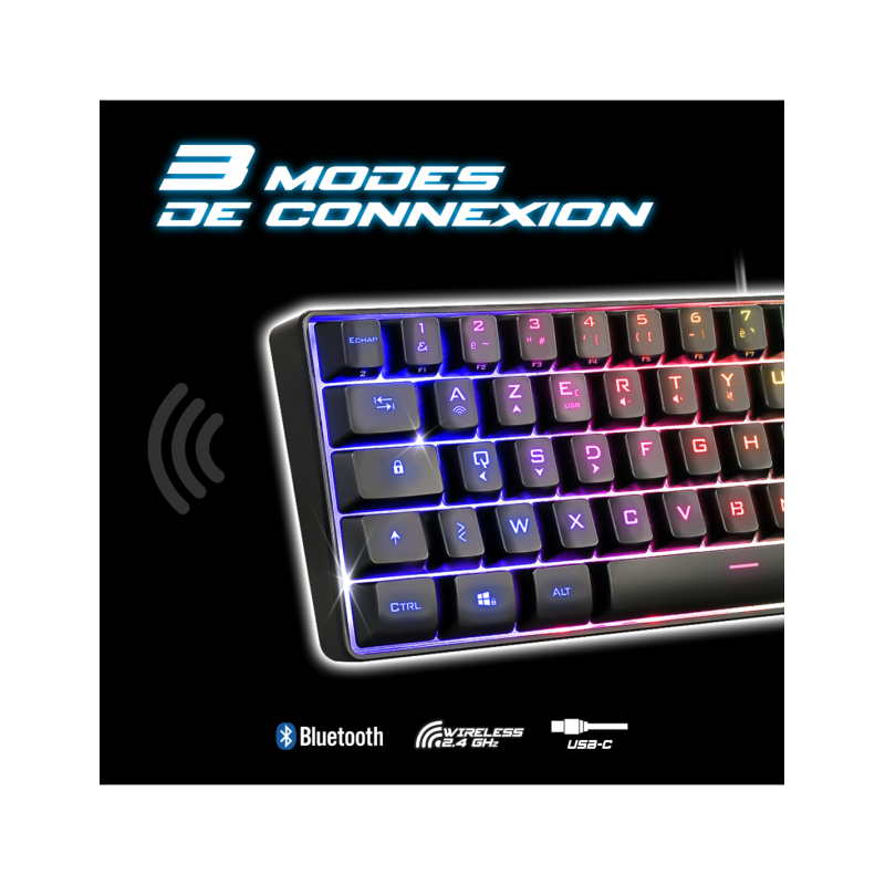 Clavier Gamer Sans Fil Spirit Of Gamer Elite-K50 RGB - Noir