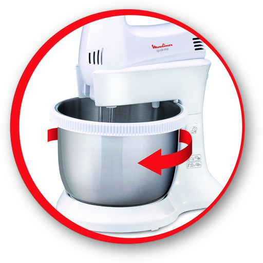 Batteur avec Bol Moulinex Quick Mix 300W - Gris&Inox