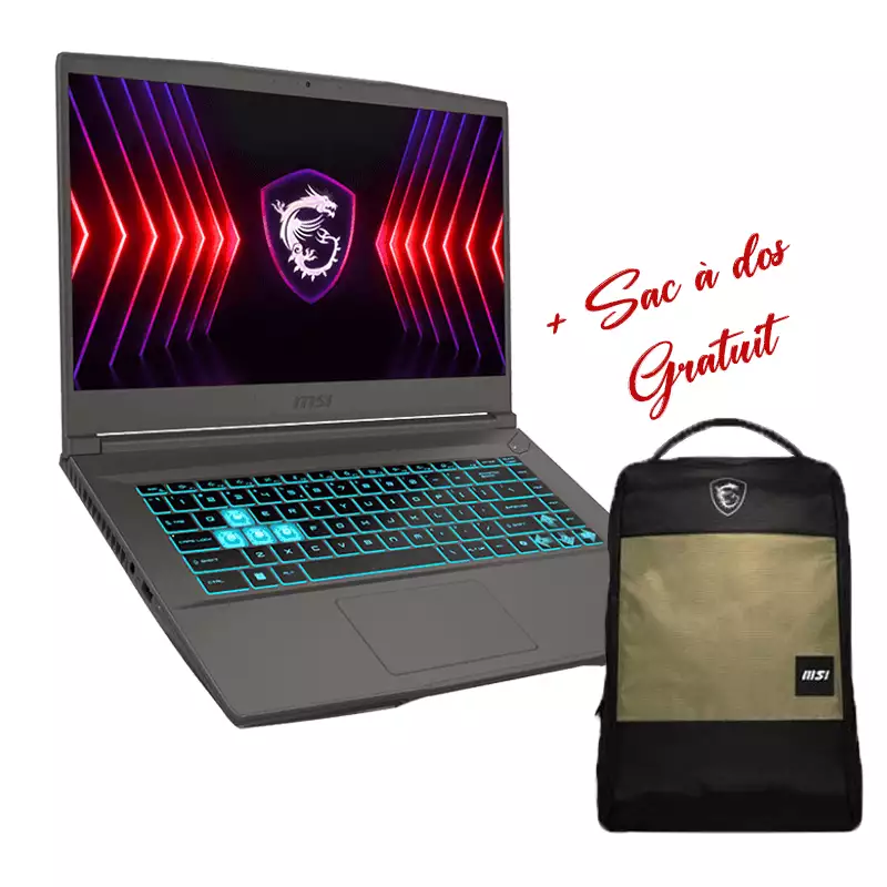 Pc Portable Gamer MSI THIN 15 B13UCX-2607XFR i5 13È GÉN 8Go 512Go RTX 2050