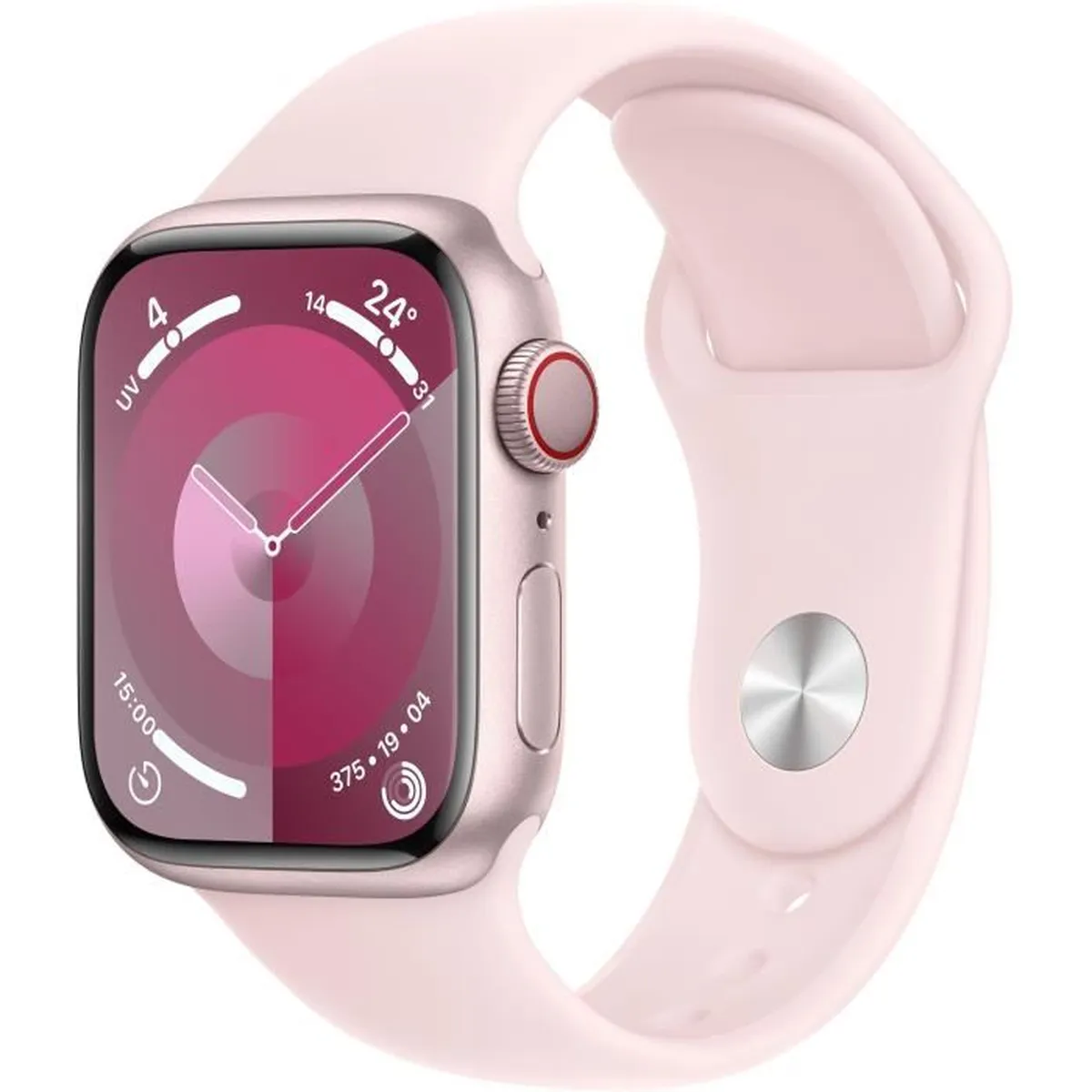 Apple Watch Series 9 GPS - 41mm - Boîtier Pink Aluminium - Bracelet Light Pink Sport Band - S/M